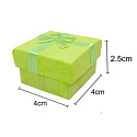 Gift box with jewelry sponge and light green ribbon 4 x 4 x 2.5 cm 1 piece