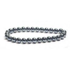 Hematite bracelet elastic natural stone, ball 6 mm / 16 - 17 cm, healthy blood stone