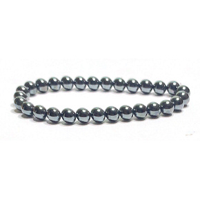 Hematite bracelet elastic natural stone, ball 6 mm / 16 - 17 cm, healthy blood stone Hematite bracelet elastic natural stone, ball 6 mm / 16 - 17 cm, healthy blood stone