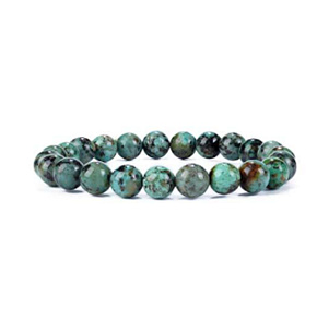 Jade African bracelet elastic natural stone, ball 8 mm / 16 - 17 cm