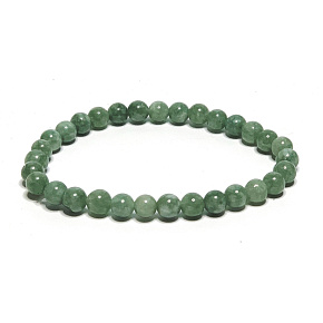 Jadeite Burmese green bracelet elastic natural stone, ball 6 mm / 16 - 17 cm