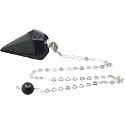 Obsidian pendulum natural stone 2,5 cm + 18 cm chain with bead, rescue stone