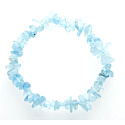 Aquamarine bracelet elastic chopped natural stone 19 cm, symbol of justice