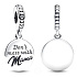 Charm Sterling Silver 925 Mama - Don't Mess with Mom, Engravable Pendant Family Bracelet
