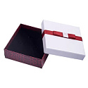 Gift box with jewelry sponge and bow white-red 6 x 6 x 2.4 cm 1 piece