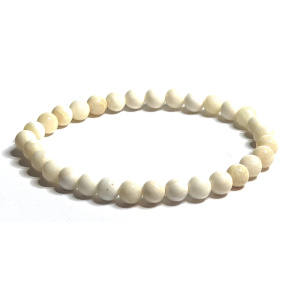 Ivory elastic bracelet made of natural ivory, ball 6 mm / 16 - 17 cm
