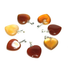 Carnelian Heart Pendant Natural Stone 15 mm, Teach us here and now