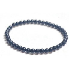 Onyx black matte bracelet elastic natural stone, ball 4 mm / 16-17 cm, life force stone