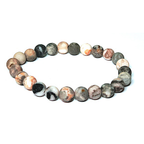 Jasper Zebra bracelet elastic natural stone, ball 8 mm / 16-17 cm, stone of positive energy