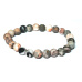 Jasper Zebra bracelet elastic natural stone, ball 8 mm / 16-17 cm, stone of positive energy