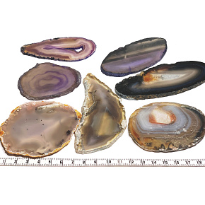 Agate Botswana grey slice, natural stone 1 piece, brings success to life