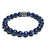 Kyanit blue bracelet elastic natural stone, ball 8 mm / 16-17 cm, stone link