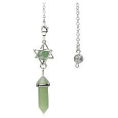 Avanturin Merkaba + pendulum, natural stone pendant 71 x 8 x 8 mm, lucky stone