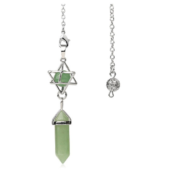 Avanturin Merkaba + pendulum, natural stone pendant 71 x 8 x 8 mm, lucky stone