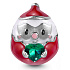 Sterling silver 925 Santa and green heart bead bracelet Christmas