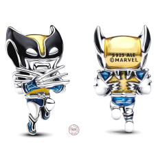 Charm Sterling silver 925 Marvel Wolverine, bead on bracelet movie