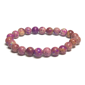 Jasper / Regalite Imperial sea sediment purple bracelet elastic mixed mineral, ball 8 mm / 16 - 17 cm