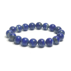 Lapis Lazuli bracelet elastic natural stone, ball 10 mm / 16 - 17 cm, harmony stone