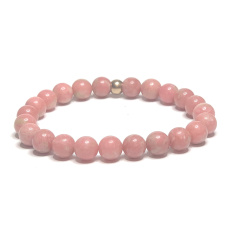 Thulit bracelet elastic natural stone, ball 8 mm /16-17 cm, stone protection