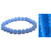 Jade Luminois Light Phosphorescent, blue glow in the dark, bracelet elastic natural stone, bead 8 mm / 16 - 17 cm