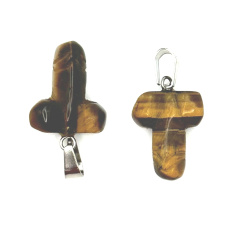 Tiger's Eye Penis for luck, natural stone pendant hand cut approx. 11 x 22 mm, sun and earth stone, brings luck and wealth