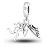 Sterling silver 925 Athlete - runner, sneakers, heart with cubic zirconia and engraved inscription: Run, 3in1 pendant on bracelet sport