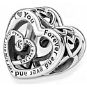 Sterling silver 925 Hearts, linked infinite - strong bond between a mother and her children, bead on a bracelet family