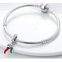 Sterling silver 925 Chilli pepper - for lovers of good cuisine, 2in1 pendant for bracelet, food and drink