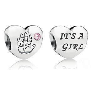 Charm Sterling silver 925 I love my little girl My Little Baby, bead heart on bracelet family