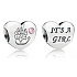 Charm Sterling silver 925 I love my little girl My Little Baby, bead heart on bracelet family