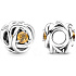 Charm Sterling silver 925 Infinite circle of eternity November honey yellow, bead for bracelet