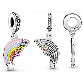 Charm Sterling silver 925 Rainbow, bracelet pendant symbol