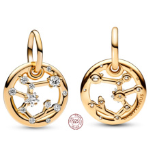 Charm Sterling silver 925 Gold plated Zodiac sign Sagittarius, bracelet pendant Charm Sterling silver 925 Gold plated Zodiac sign Sagittarius, bracelet pendant