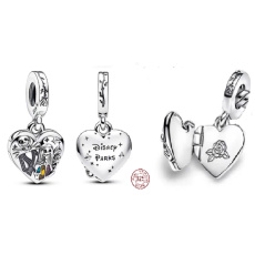 Charm Sterling silver 925 Tim Burton - Sally and Jack medallion, film bracelet pendant