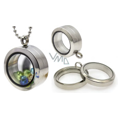 Medailon s otočným uzávěrem nerezový ocelová barva tloušťka 11 mm x 30 mm Medailon s otočným uzávěrem nerezový ocelová barva tloušťka 11 mm x 30 mm