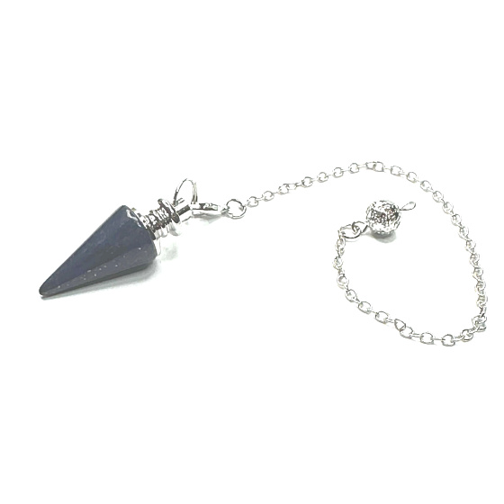 Lapis Lazuli pendulum natural stone 3,5 cm + chain with ball 18 cm, harmony stone