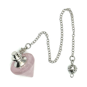 Rose pendulum natural stone for dowsing, divination 2,5 x 2 cm, love stone