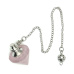 Rose pendulum natural stone for dowsing, divination 2,5 x 2 cm, love stone