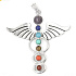 7 chakras energy pendant - angel symbol natural beads 5,5 cm