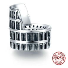 Sterling silver 925 Rome Colosseum, travel bracelet bead