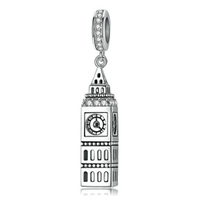 Sterling silver 925 London Big Ben, travel bracelet pendant
