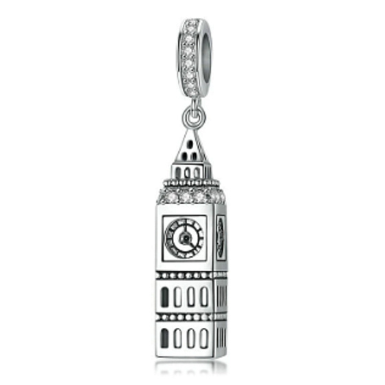 Sterling silver 925 London Big Ben, travel bracelet pendant