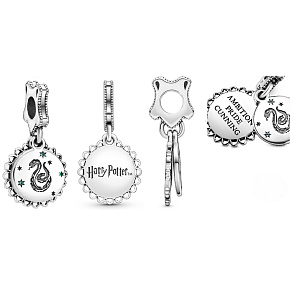 Sterling silver 925 Harry Potter - Slytherin + cubic zirconia, 2in1 bracelet pendant Sterling silver 925 Harry Potter - Slytherin + cubic zirconia, 2in1 bracelet pendant