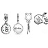 Sterling silver 925 Harry Potter - Slytherin + cubic zirconia, 2in1 bracelet pendant