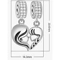 Charm Sterling Silver 925 Maternal Bond - Mother and Daughter 2-in-1 Heart, Split Pendant for Family Bracelet