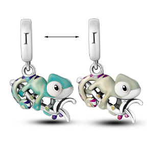 Charm Sterling silver 925 Thermo - Chameleon, color changing animal bracelet pendant