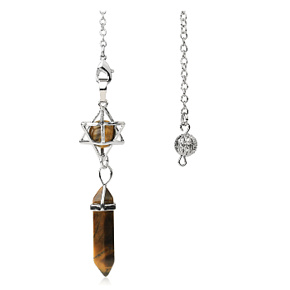 Tiger eye Merkaba + pendulum, natural stone pendant 71 x 8 x 8 mm Tiger eye Merkaba + pendulum, natural stone pendant 71 x 8 x 8 mm
