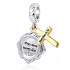 Sterling silver 925 Religious spells Matthew 6:34, 2in1 pendant for bracelet