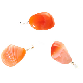 Carnelian Botswana Striped Tumbler Pendant natural stone, 2,2 - 3 cm, 1 piece, Teach us here and now