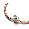 Charm Sterling silver 925 Disney Mickey Mouse & Minnie Mouse Halloween Pumpkin Luminose Bead Bracelet